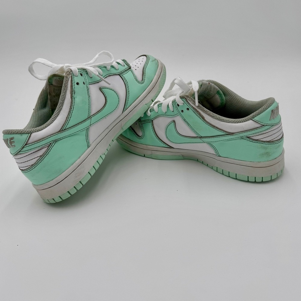 Nike Dunk Low White Mint Green Sneakers Youth Size 5Y FZ3534-100